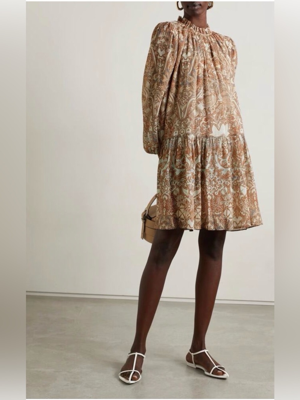 Ulla Johnson Maja Dress Size 4 Boho Mini Metallic Paisley - Picture 13 of 15